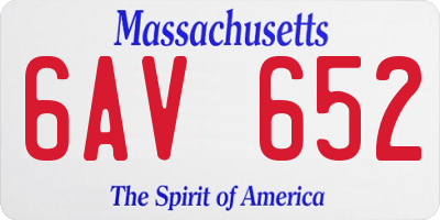 MA license plate 6AV652