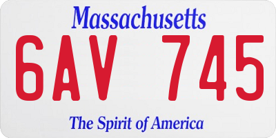 MA license plate 6AV745