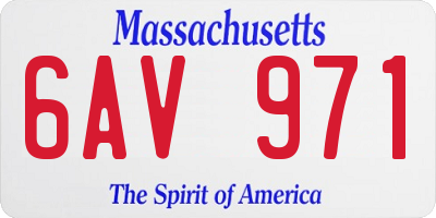 MA license plate 6AV971