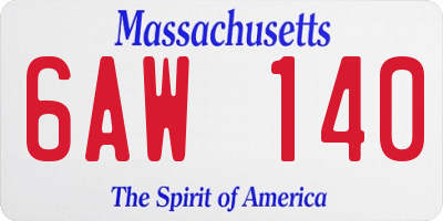 MA license plate 6AW140