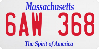 MA license plate 6AW368