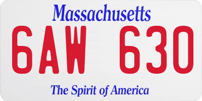 MA license plate 6AW630