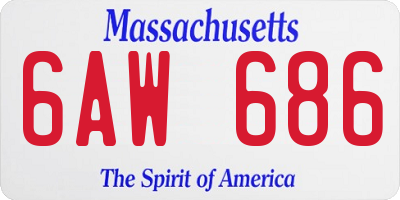MA license plate 6AW686
