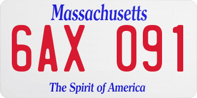 MA license plate 6AX091