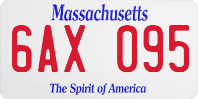 MA license plate 6AX095