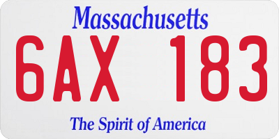 MA license plate 6AX183