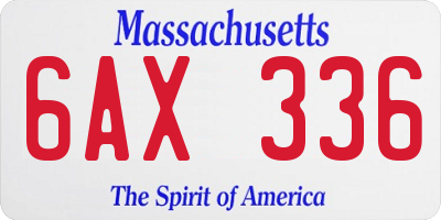 MA license plate 6AX336