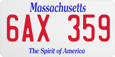 MA license plate 6AX359