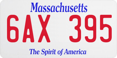 MA license plate 6AX395