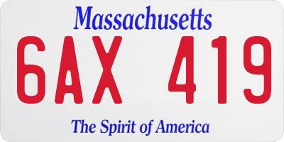 MA license plate 6AX419