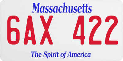 MA license plate 6AX422