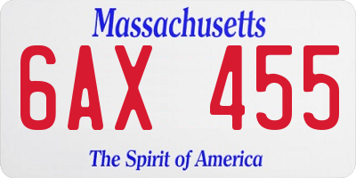MA license plate 6AX455