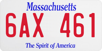 MA license plate 6AX461