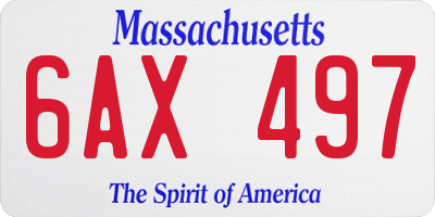 MA license plate 6AX497