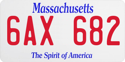 MA license plate 6AX682