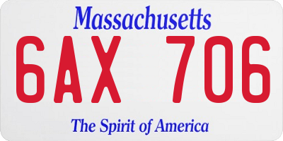 MA license plate 6AX706