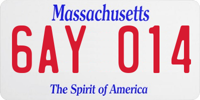 MA license plate 6AY014