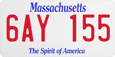 MA license plate 6AY155