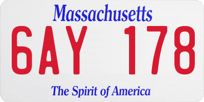 MA license plate 6AY178