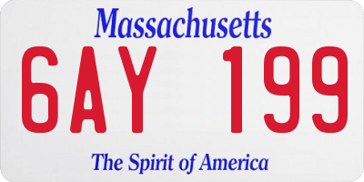 MA license plate 6AY199
