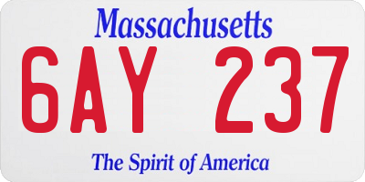 MA license plate 6AY237