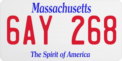 MA license plate 6AY268