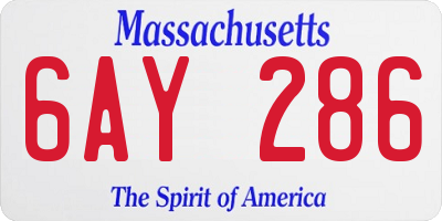 MA license plate 6AY286
