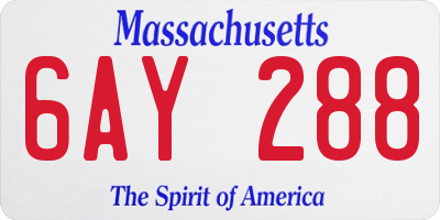 MA license plate 6AY288