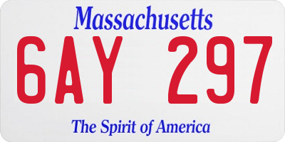 MA license plate 6AY297