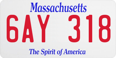 MA license plate 6AY318