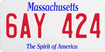 MA license plate 6AY424