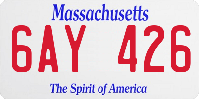 MA license plate 6AY426