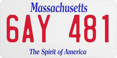 MA license plate 6AY481
