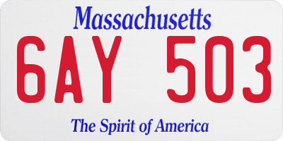 MA license plate 6AY503