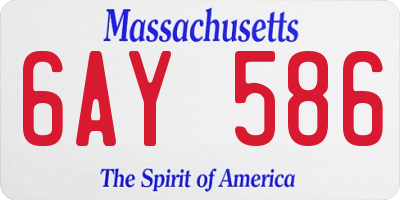 MA license plate 6AY586