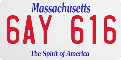 MA license plate 6AY616