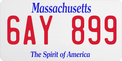 MA license plate 6AY899