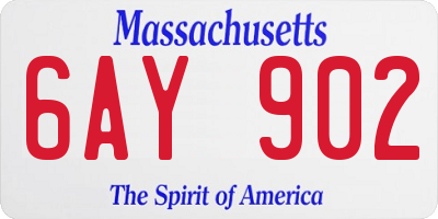MA license plate 6AY902
