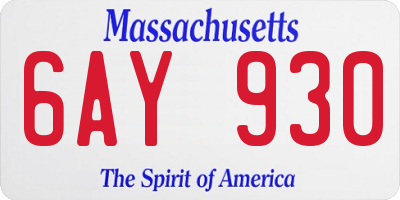 MA license plate 6AY930