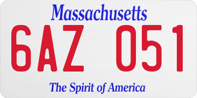 MA license plate 6AZ051