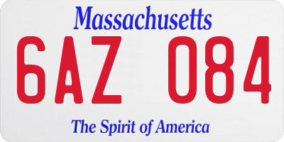MA license plate 6AZ084