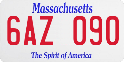 MA license plate 6AZ090