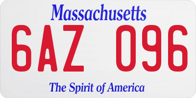 MA license plate 6AZ096
