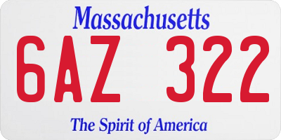 MA license plate 6AZ322