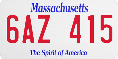 MA license plate 6AZ415