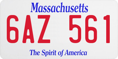 MA license plate 6AZ561