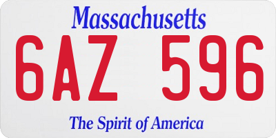 MA license plate 6AZ596