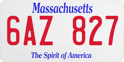 MA license plate 6AZ827