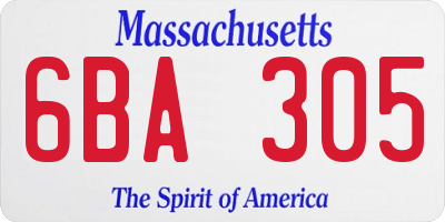 MA license plate 6BA305