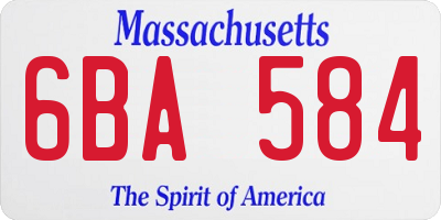 MA license plate 6BA584